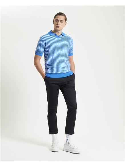 Vertical Wave Knitted Polo