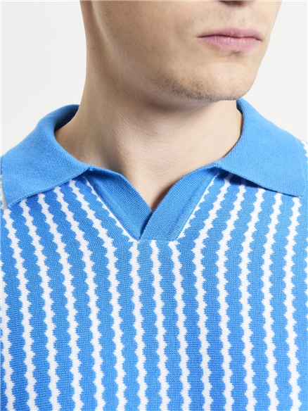 Vertical Wave Knitted Polo