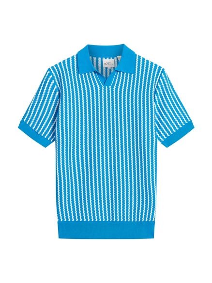 Vertical Wave Knitted Polo