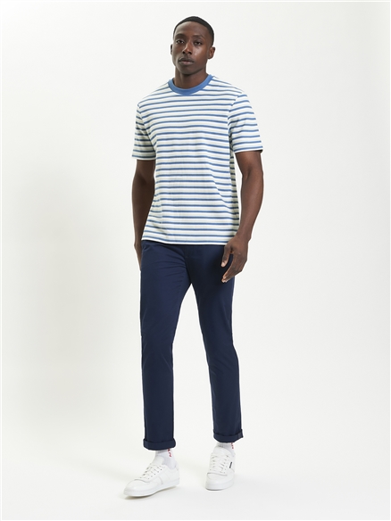 Honeycomb Stripe Tee in Airforce