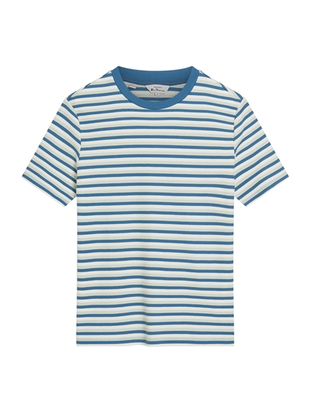 Honeycomb Stripe Tee in Airforce