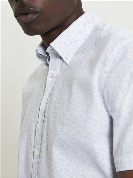 Short Sleeve Geo Tile Print Shirt