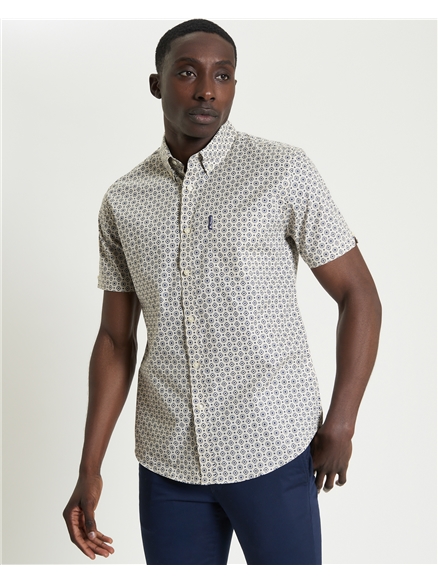 Short Sleeve Block Geo Print Shirt