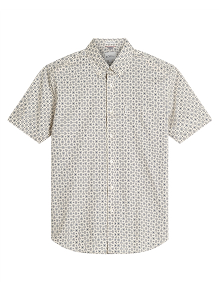 Short Sleeve Block Geo Print Shirt
