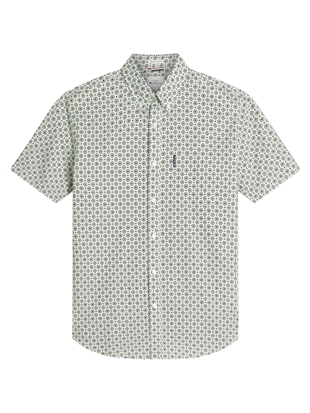 Short Sleeve Block Geo Print Shirt