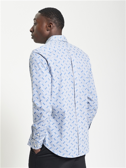 Long Sleeve Linear Print Shirt