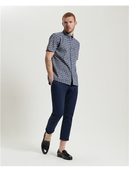 Block Leaf Print Shirt