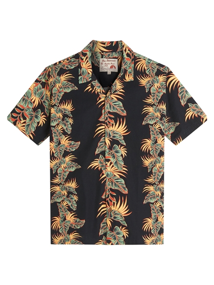 Short Sleeve Botanical Leaf Print Shirt