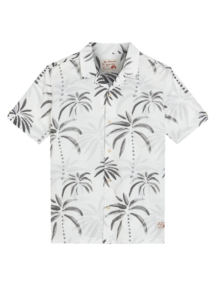 Short Sleeve Palm Print Shirt