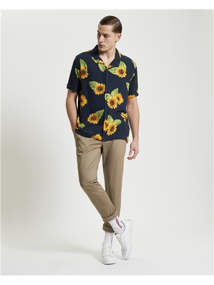 Short Sleeve Sunflower Print Shirt