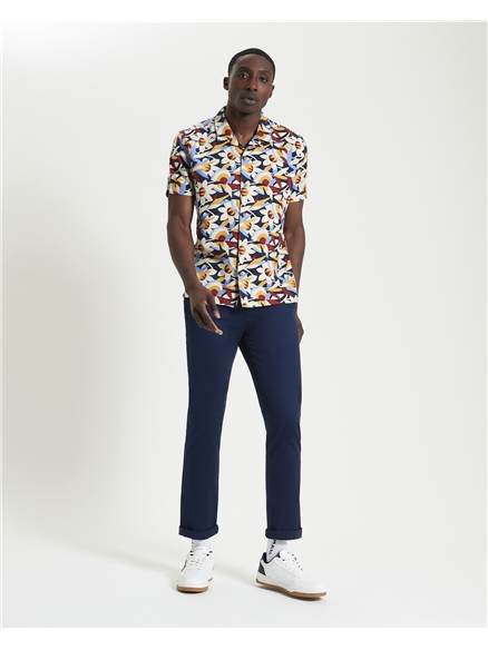 Short Sleeve Abstract Floral Shirt