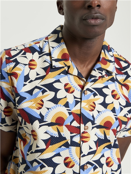 Short Sleeve Abstract Floral Shirt