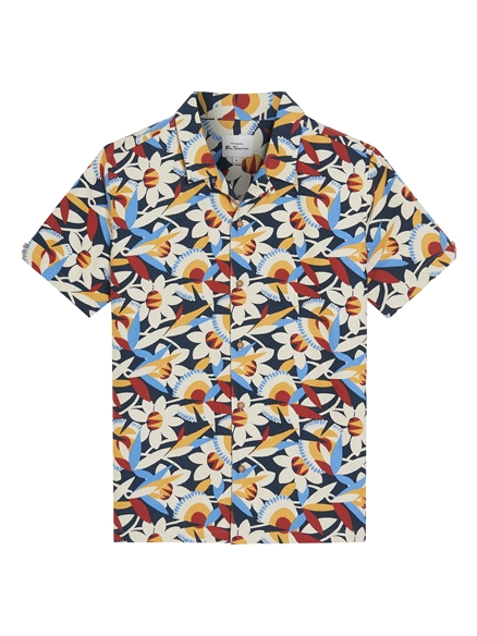Short Sleeve Abstract Floral Shirt