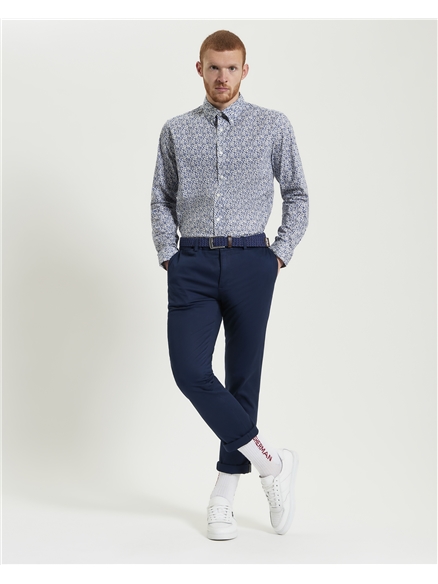 Mono Floral Print Organic Cotton Shirt