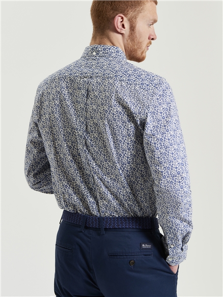 Mono Floral Print Organic Cotton Shirt