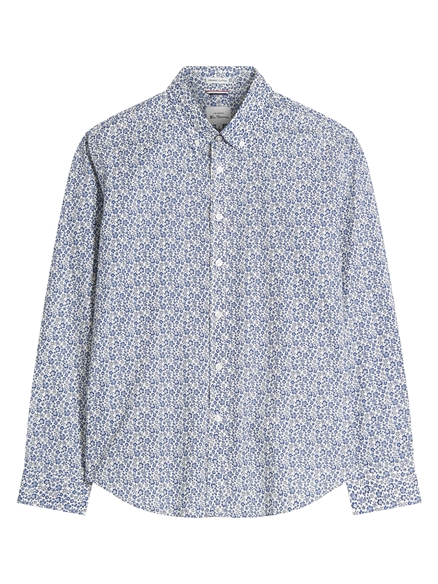 Mono Floral Print Organic Cotton Shirt