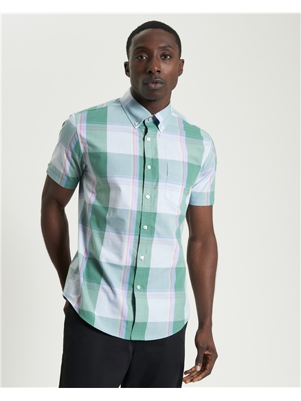 Short Sleeve Multicolour Overcheck Shirt