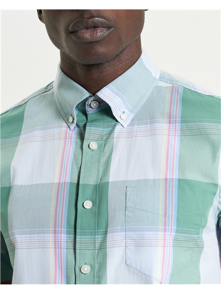 Short Sleeve Multicolour Overcheck Shirt