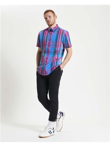 Short Sleeve Large Madras Check Shirt