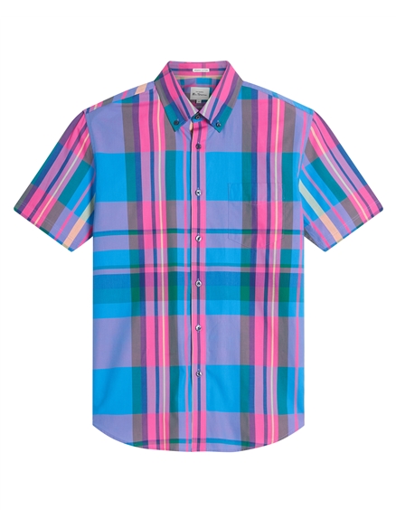 Short Sleeve Large Madras Check Shirt