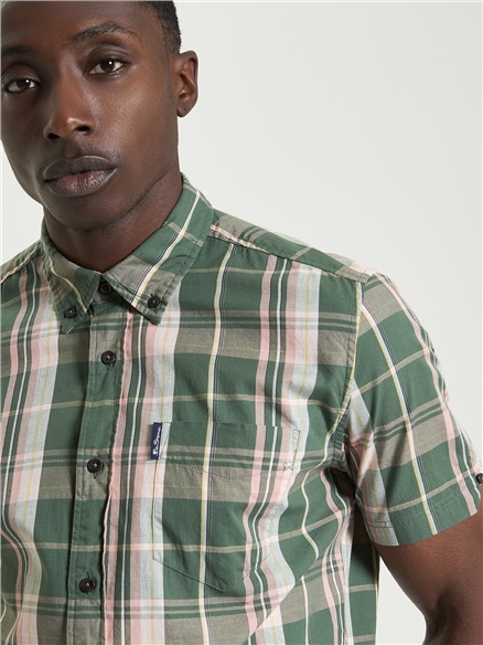 Short Sleeve Slub Check Shirt