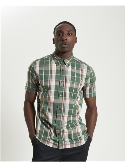 Short Sleeve Slub Check Shirt