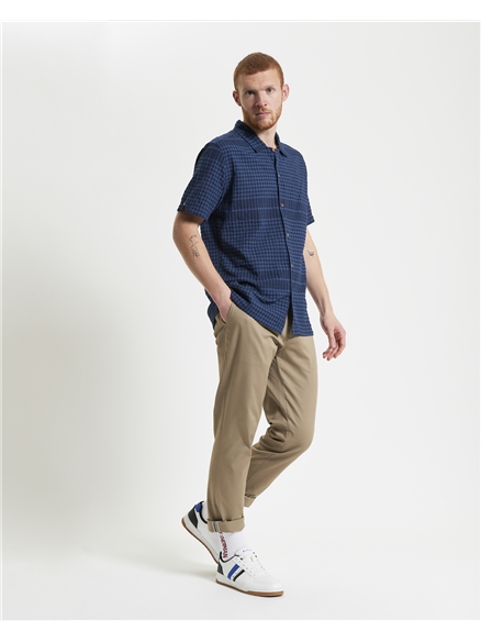 Short Sleeve Seersucker Gingham Shirt
