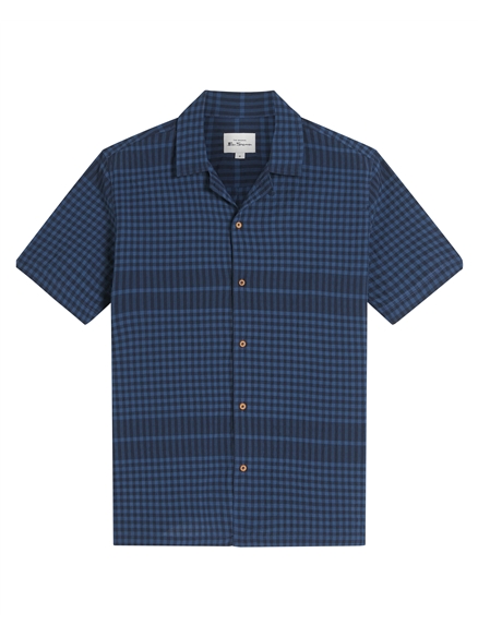 Short Sleeve Seersucker Gingham Shirt