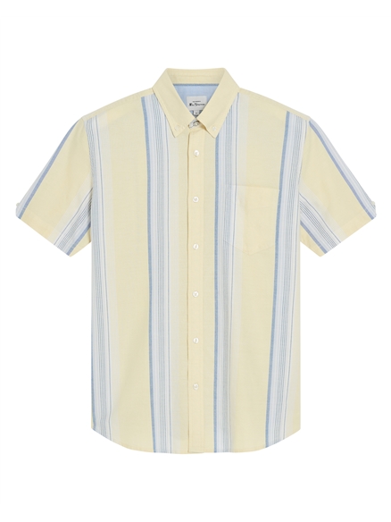 Short Sleeve Oxford Stripe Shirt in Corn