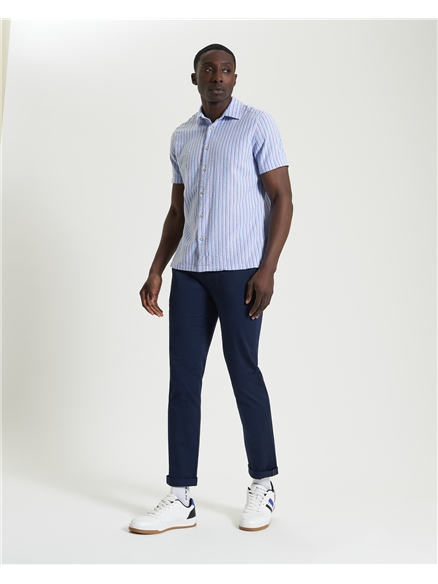Short Sleeve Seersucker Stripe Shirt