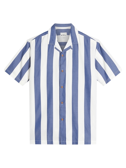 Short Sleeve Viscose Stripe Shirt