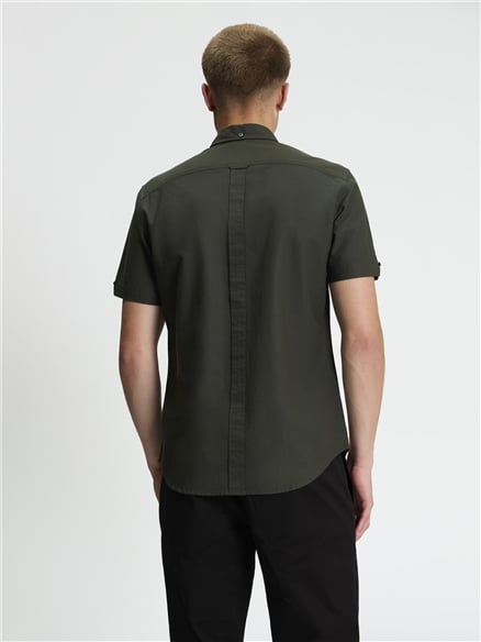 Short Sleeve Signature Oxford Shirt in Lotus Green