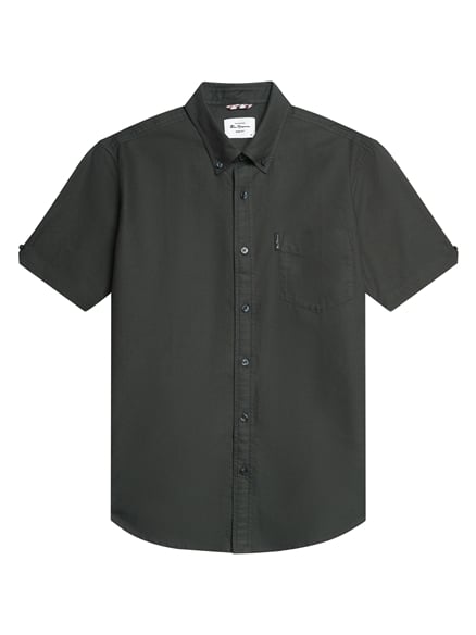 Short Sleeve Signature Oxford Shirt in Lotus Green