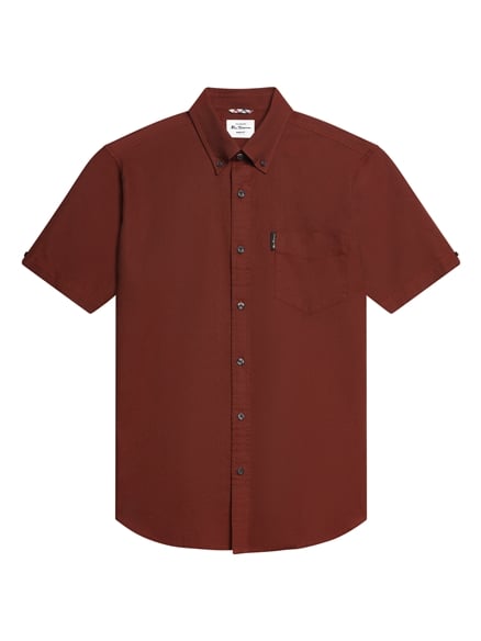 Short Sleeve Signature Oxford Shirt in Sienna