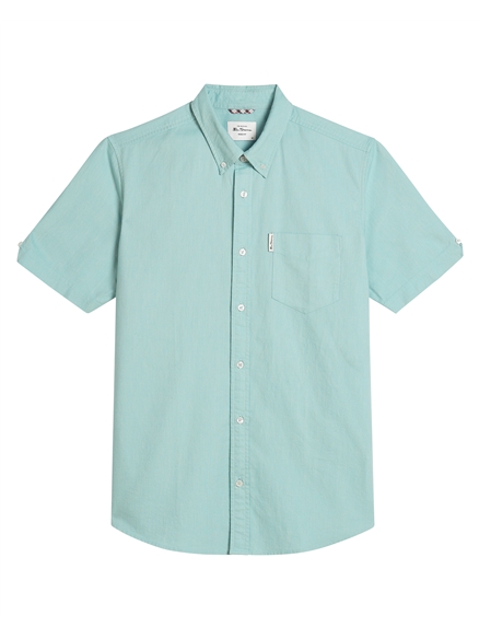 Short Sleeve Signature Oxford Shirt in Blue
