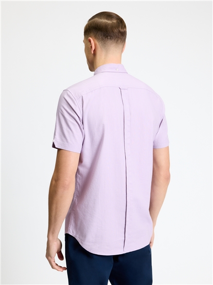 Short Sleeve Signature Oxford Shirt in Purple