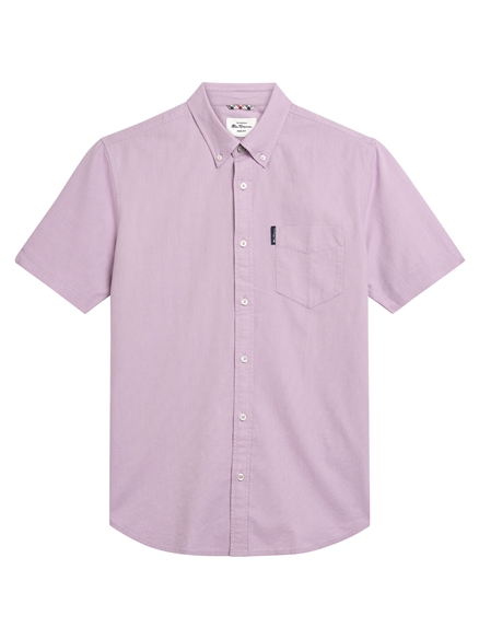 Short Sleeve Signature Oxford Shirt in Purple