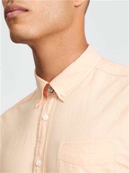 Short Sleeve Signature Oxford Shirt in New Orange
