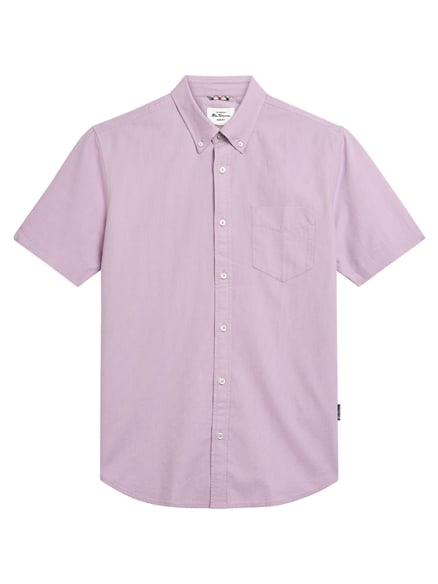 Short Sleeve Signature Oxford Shirt in Purple