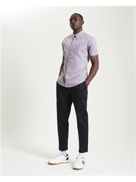 Short Sleeve Signature Gingham Shirt in Light Pink