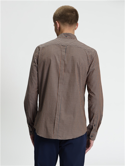 Long Sleeve Signature Gingham Shirt in Ginger