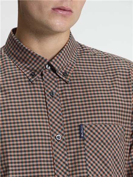 Long Sleeve Signature Gingham Shirt in Ginger