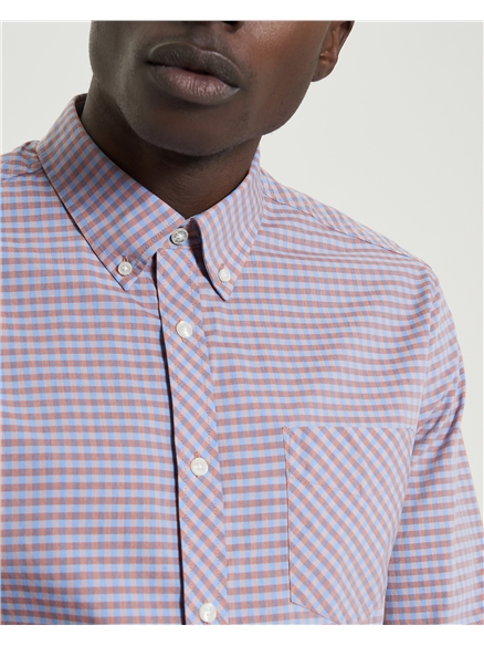 Long Sleeve Signature Gingham Shirt in Light Pink