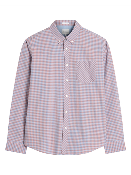 Long Sleeve Signature Gingham Shirt in Light Pink