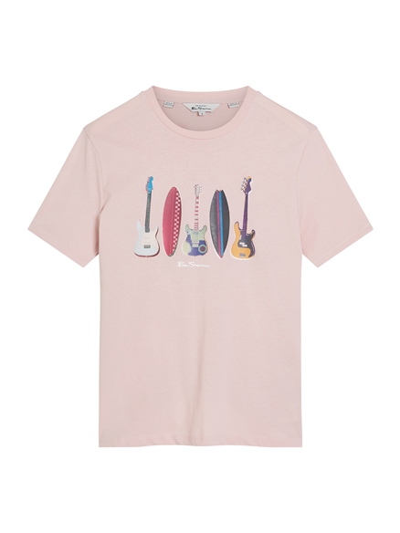 Surf N Guitars Tee in Blush Pink