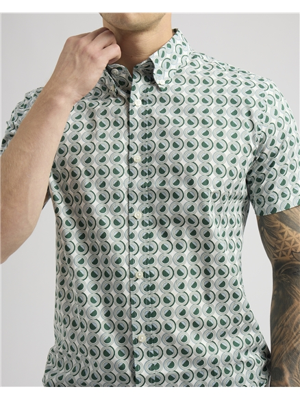 Short Sleeve Retro Geo Print Shirt
