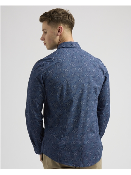  Long Sleeve Art Noveau Floral Print Shirt