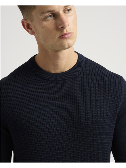 Textured Front Crew Jumper