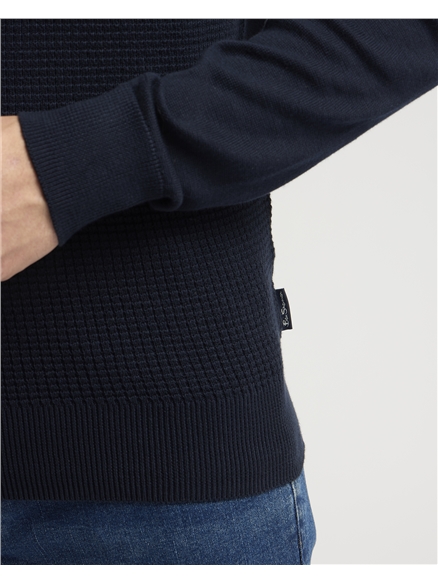 Textured Front Crew Jumper