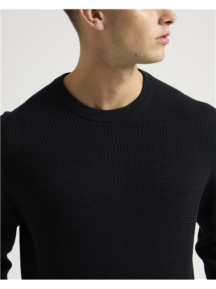 Textured Front Crew Jumper